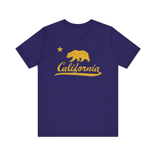 California (with Golden Bear & North Star)  - Unisex Jersey Short Sleeve Tee