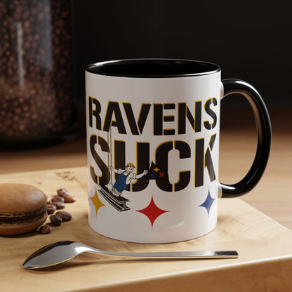 Ravens Suck (for Pittsburgh fans) - Accent Coffee Mug (11, 15oz)