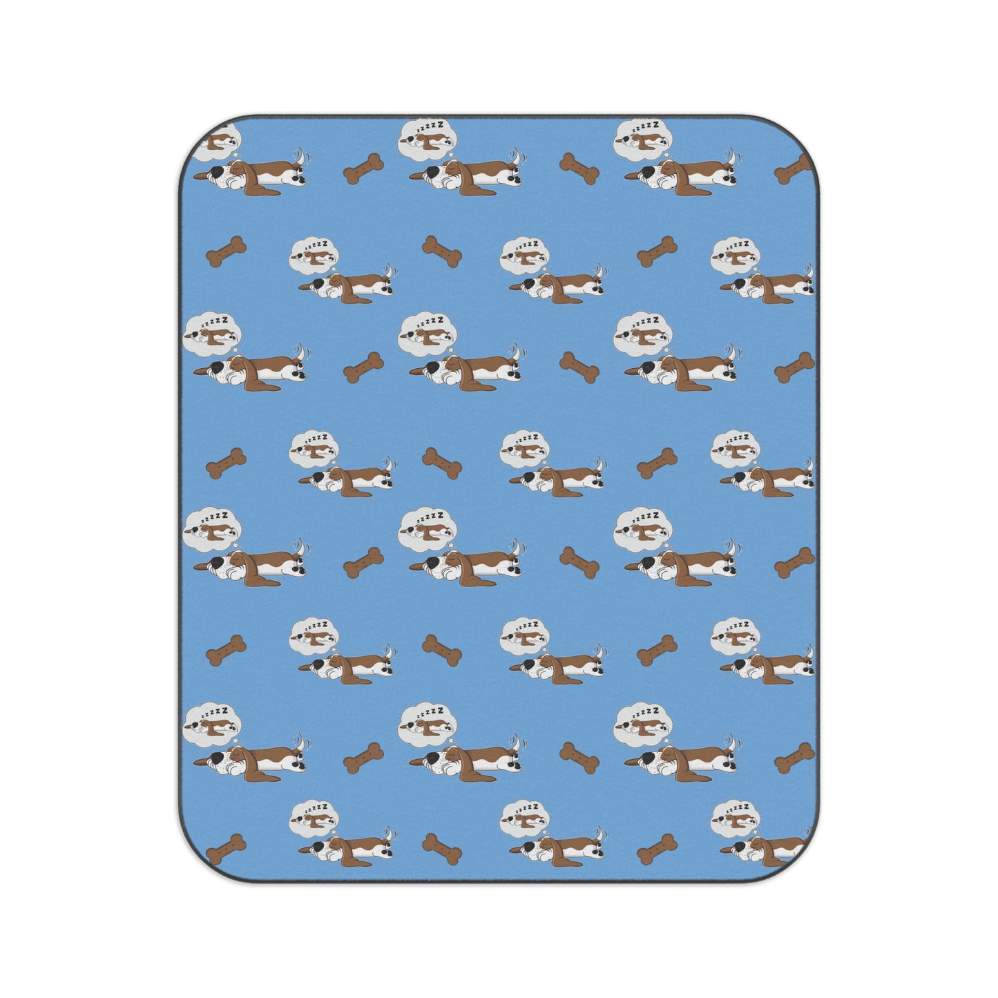 Dreaming of Sleeping Basset Hound Pattern - Picnic Blanket