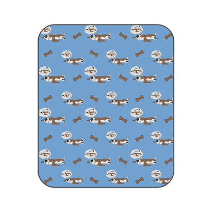 Dreaming of Sleeping Basset Hound Pattern - Picnic Blanket