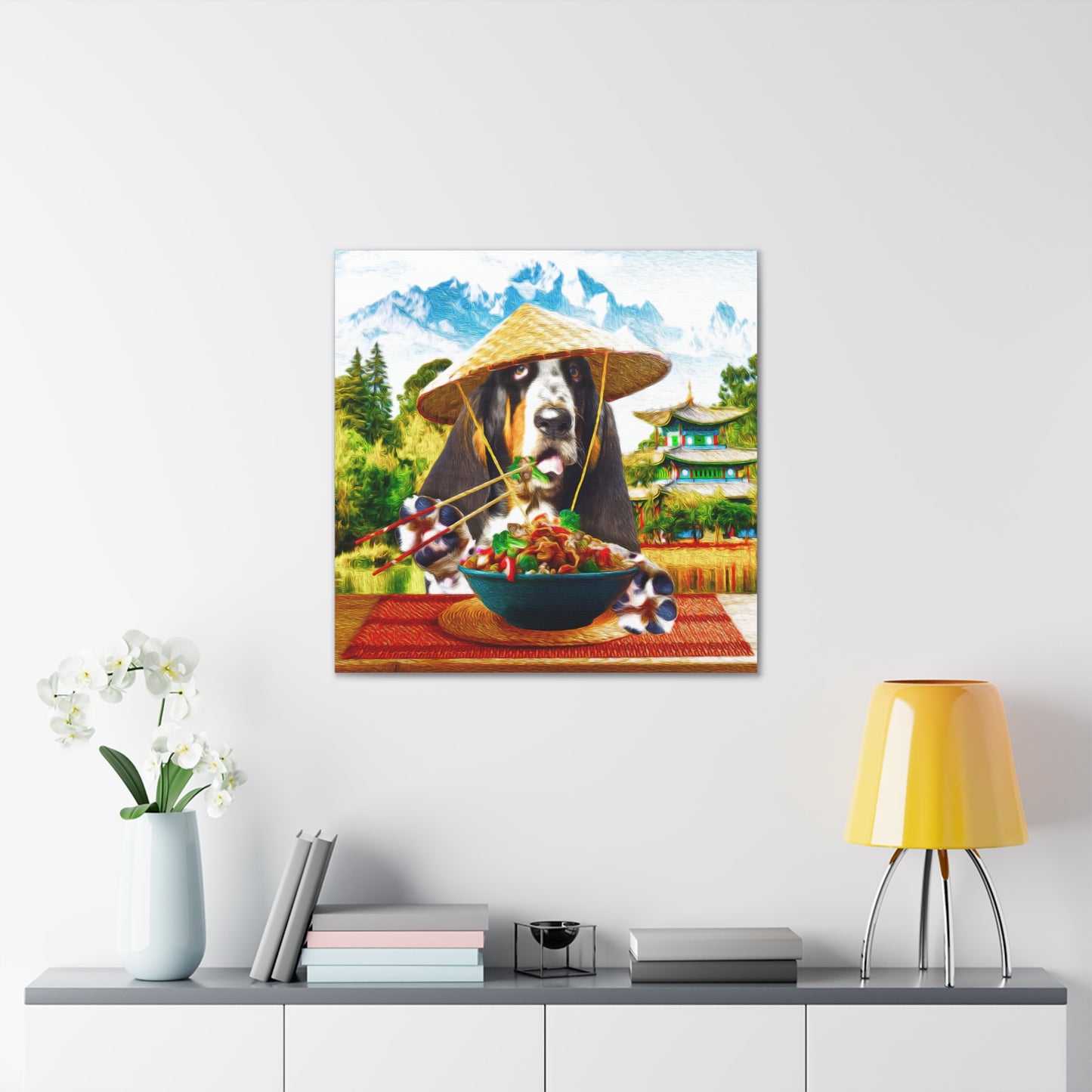 Hound in a Chinese Village - Canvas Gallery Wraps