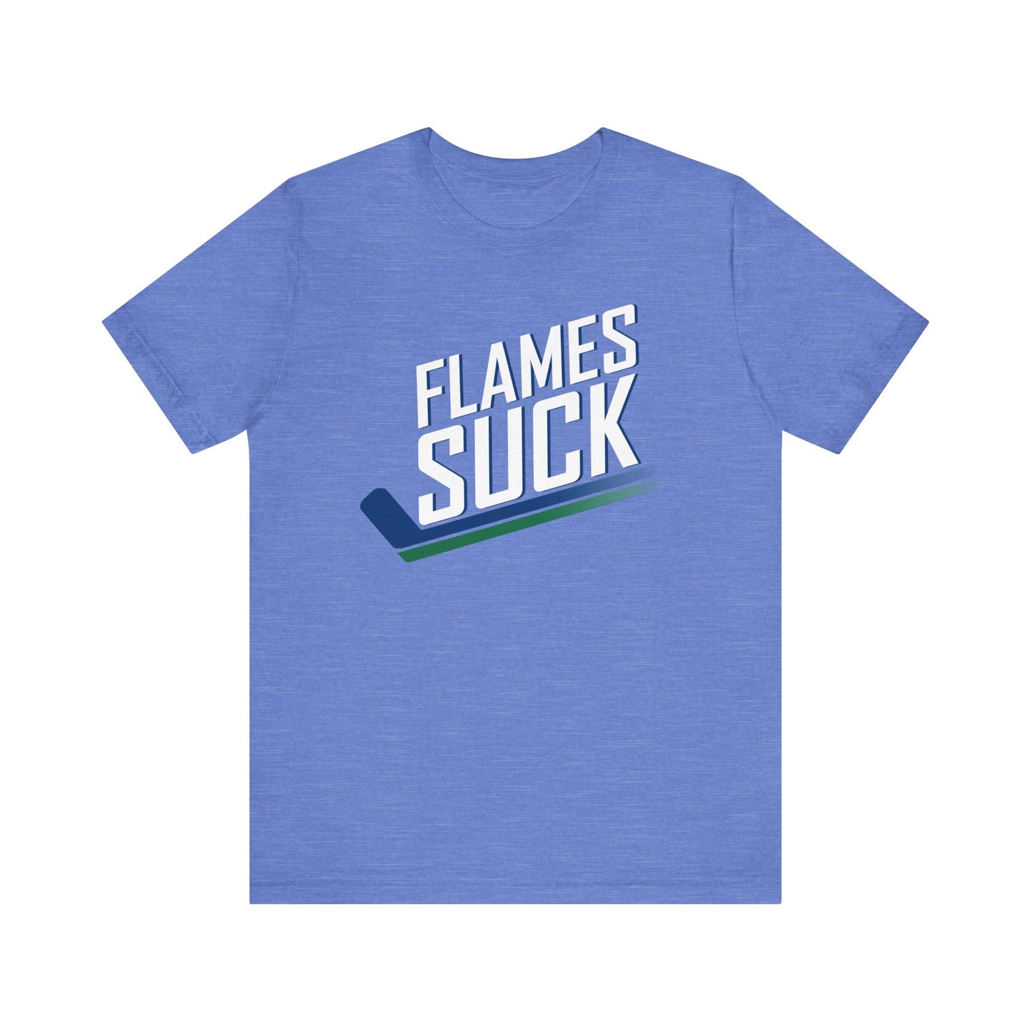 Flames Suck (for Vancouver Canucks fans) - Unisex Jersey Short Sleeve Tee