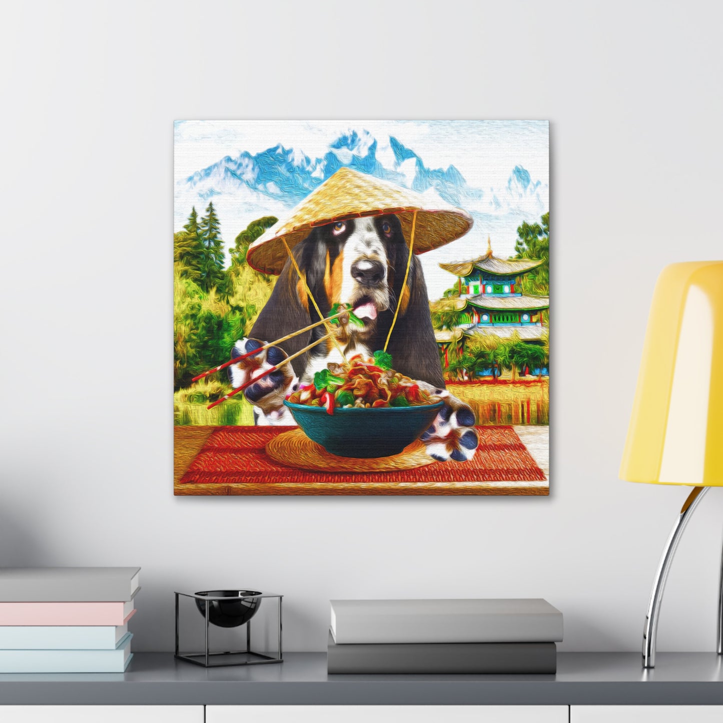 Hound in a Chinese Village - Canvas Gallery Wraps