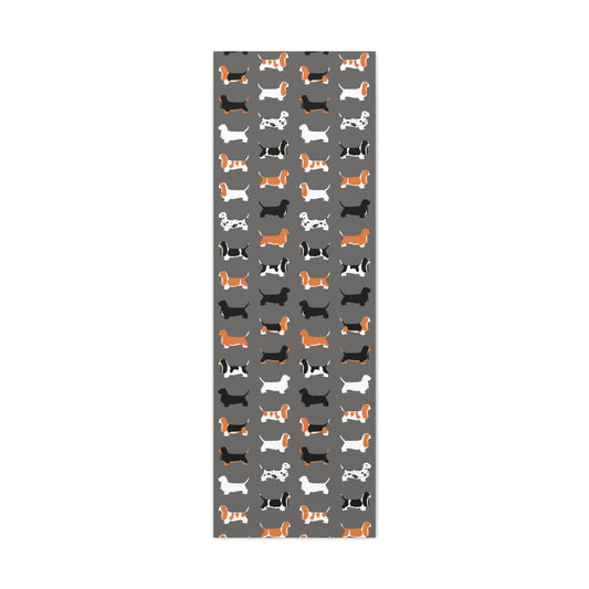 Array of Basset Coats Pattern (1 of 3 Dark Grey) - Matte Canvas, Stretched, 1.25"