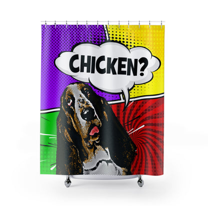 Basset Hound Pop Art (Chicken?) - Shower Curtains