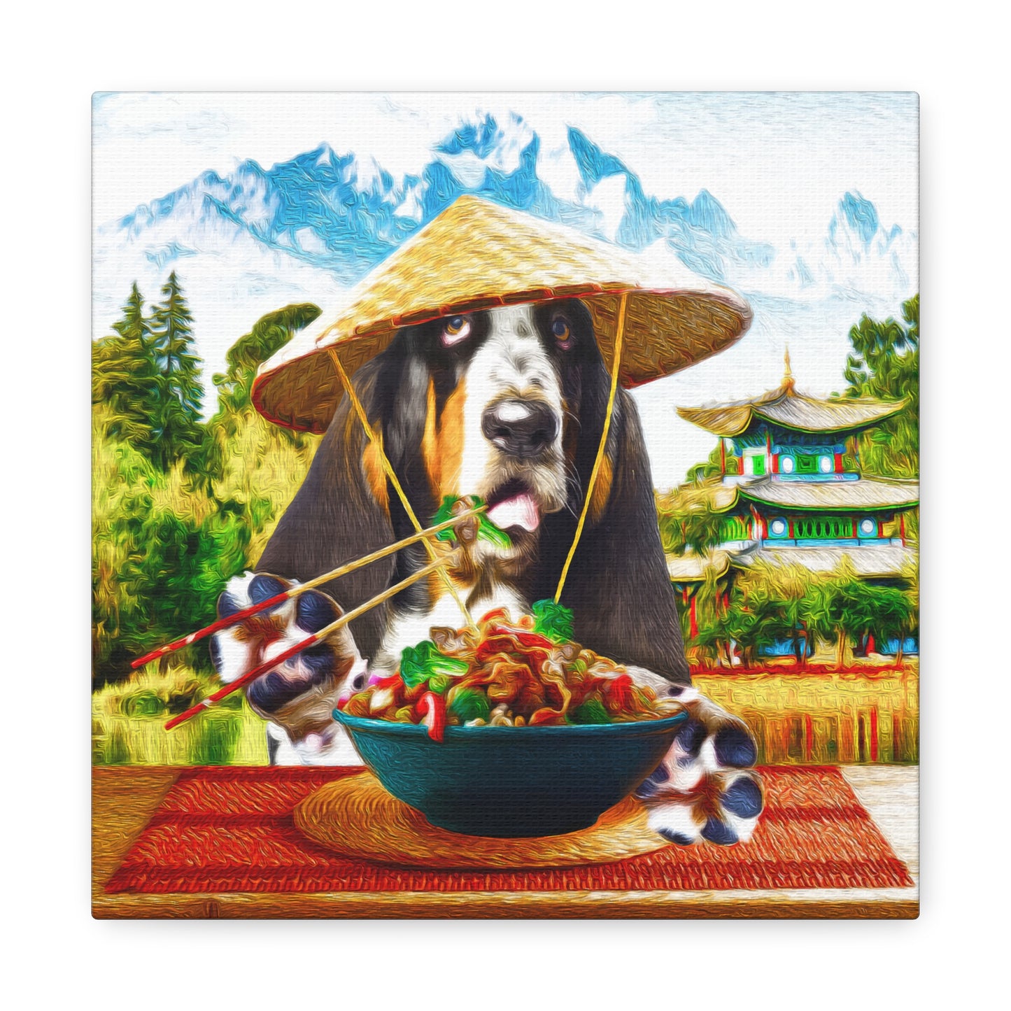 Hound in a Chinese Village - Canvas Gallery Wraps