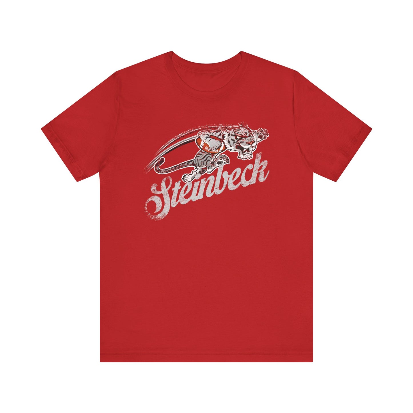 Red Steinbeck (an ode to my old pop warner team) - Unisex Jersey Short Sleeve Tee