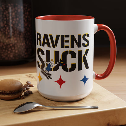 Ravens Suck (for Pittsburgh fans) - Accent Coffee Mug (11, 15oz)