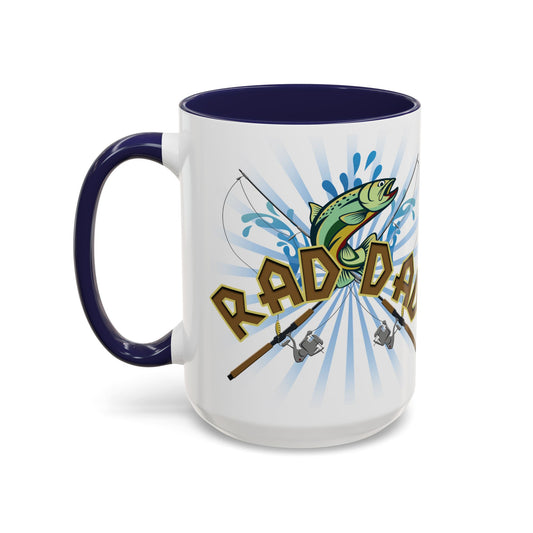 Rad Dad (fishing) - Accent Coffee Mug, 11oz