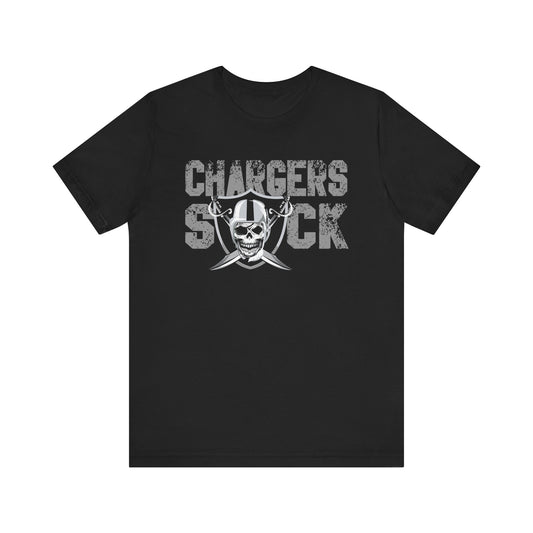 Chargers Suck (for Las Vegas fans) - Unisex Jersey Short Sleeve Tee