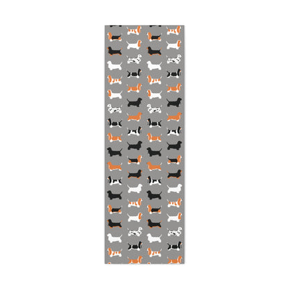 Array of Basset Coats Pattern (2 of 3 Medium Grey) - Matte Canvas, Stretched, 1.25"