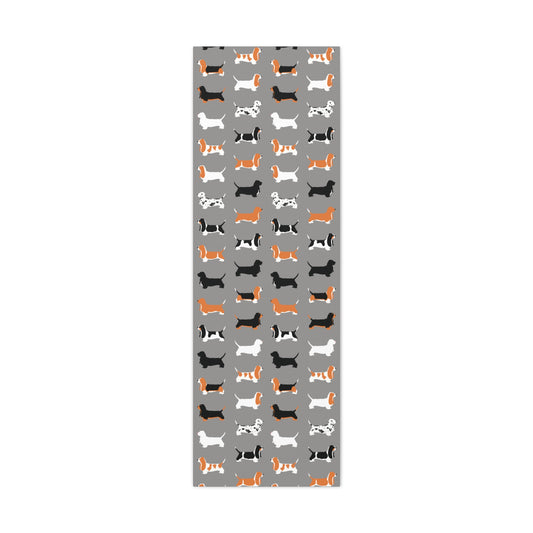 Array of Basset Coats Pattern (2 of 3 Medium Grey) - Matte Canvas, Stretched, 1.25"