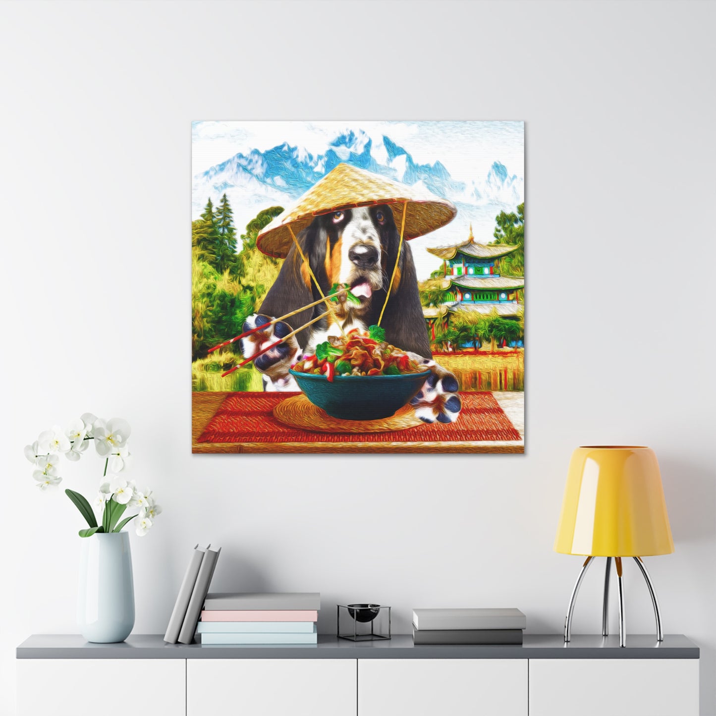 Hound in a Chinese Village - Canvas Gallery Wraps