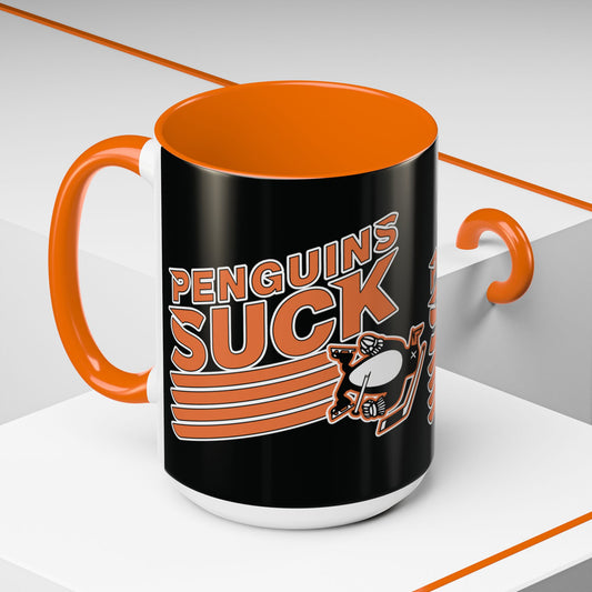 Penguins Suck (for Philadelphia fans) - Accent Coffee Mug, 11oz