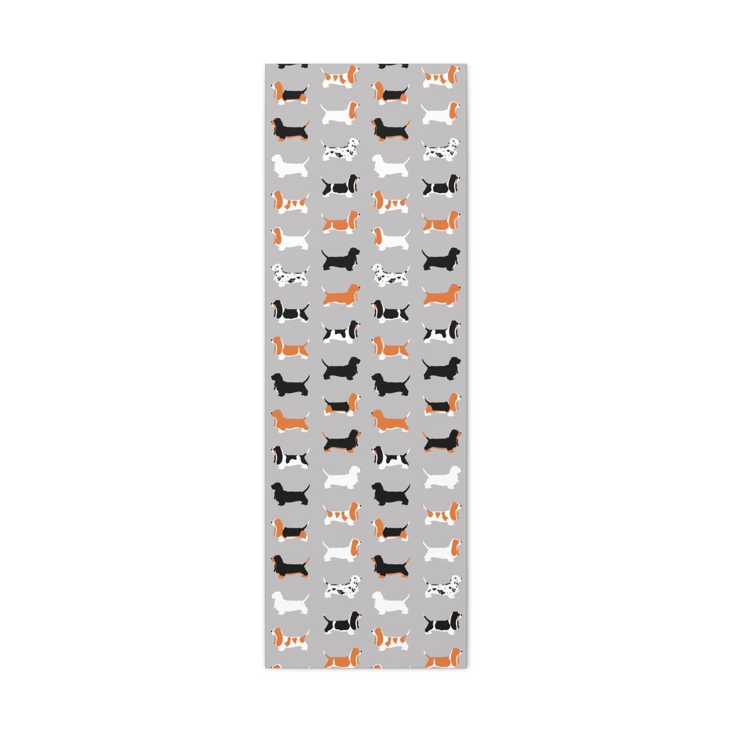 Array of Basset Coats Pattern (3 of 3 Light Grey) - Matte Canvas, Stretched, 1.25"