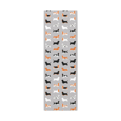 Array of Basset Coats Pattern (3 of 3 Light Grey) - Matte Canvas, Stretched, 1.25"