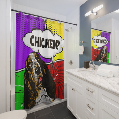 Basset Hound Pop Art (Chicken?) - Shower Curtains