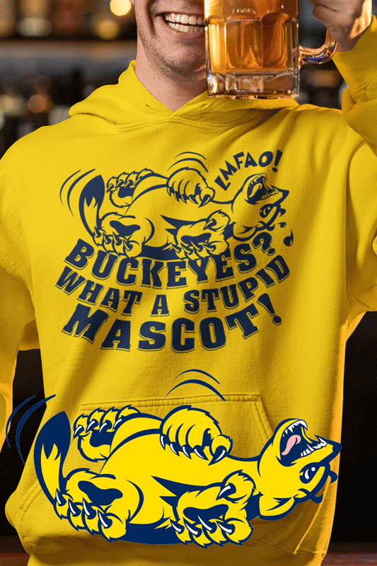 Buckeyes? What A Stupid Mascot! (laughing wolverine) - Unisex Heavy Blend™ Hooded Sweatshirt